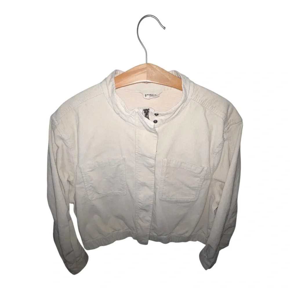 PACT Women's Modern Corduroy Bomber Jacket in Sandshell Beige Size XXL - Picture 2 of 9